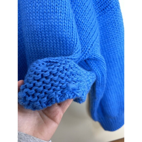 Davi & Dani Open Front Balloon Sleeve Cardigan Knit Sweater Blue Size 2XL - Picture 9 of 9